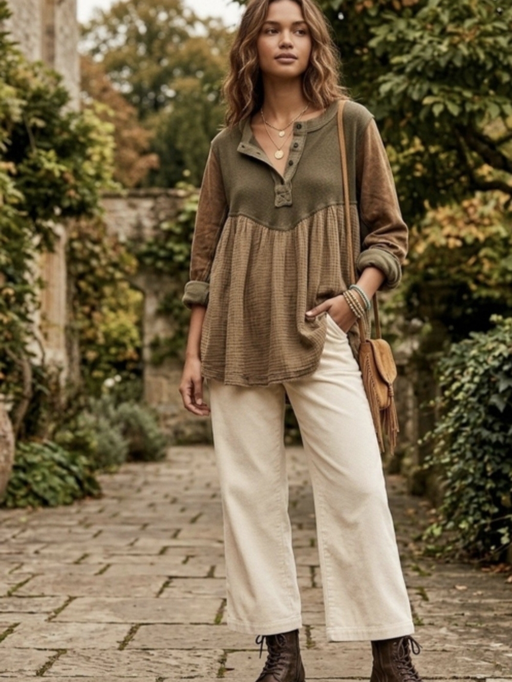 Oli & Hali Olive and Brown Mixed-Media M OVERSIZE - Picture 4 of 4